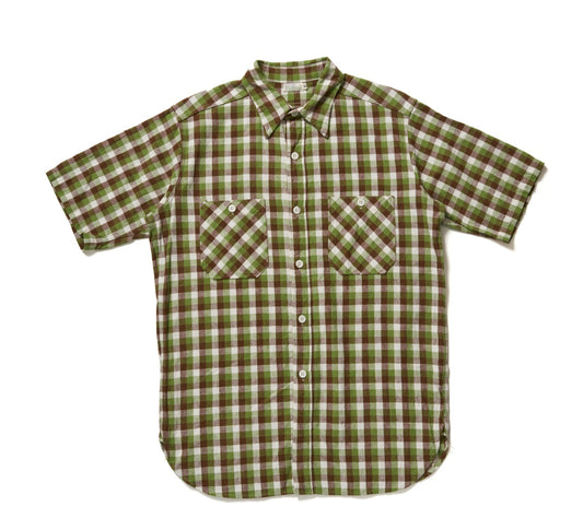 Lot 3056 SHORT SLEEVE CHECK WORK SHIRTS A柄