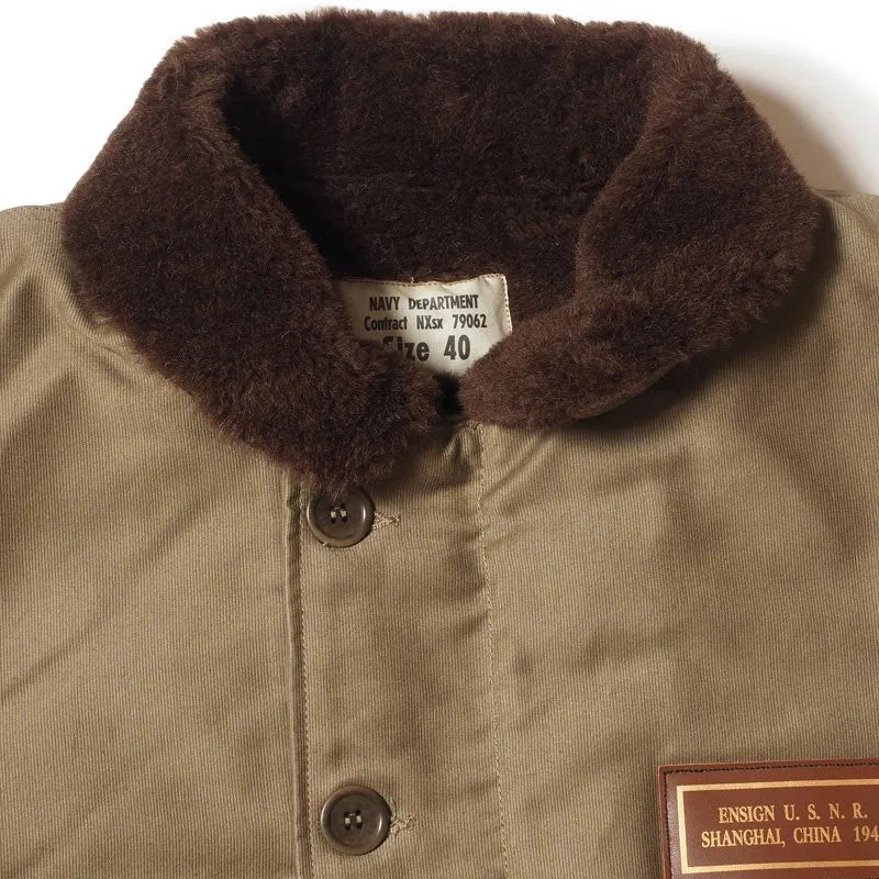 Lot 2227 FINAL FORM OF WWII 1945 N-1 WINTER JACKET KHAKI (NXSX 79062) AK162 USS Beltrami