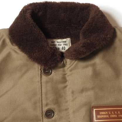 Lot 2227 FINAL FORM OF WWII 1945 N-1 WINTER JACKET KHAKI (NXSX 79062) AK162 USS Beltrami