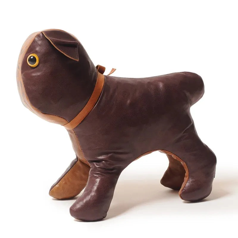 Lot 5243 GENUINE LEATHER MASCOT DOLL USMC "BULLDOG" BROWN