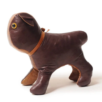 Lot 5243 GENUINE LEATHER MASCOT DOLL USMC "BULLDOG" BROWN