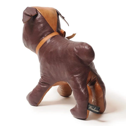 Lot 5243 GENUINE LEATHER MASCOT DOLL USMC "BULLDOG" BROWN