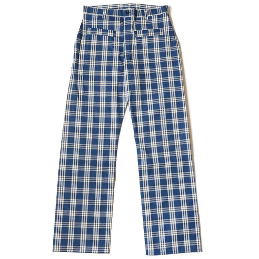 Lot 1237 1900’S INDIGO BLUE and WHITE CHECK WAIST OVERALL チェック