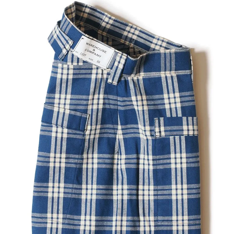 Lot 1237 1900’S INDIGO BLUE and WHITE CHECK WAIST OVERALL チェック