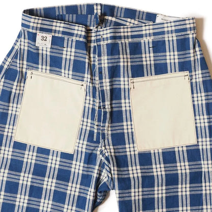 Lot 1237 1900’S INDIGO BLUE and WHITE CHECK WAIST OVERALL チェック