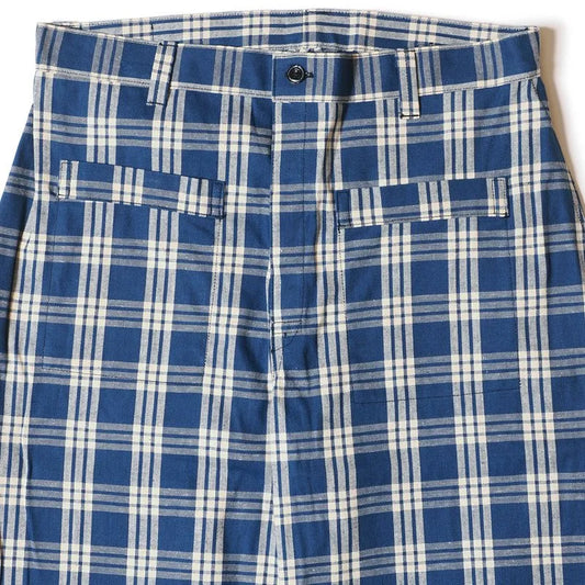 Lot 1237 1900’S INDIGO BLUE and WHITE CHECK WAIST OVERALL チェック