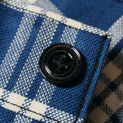 Lot 1237 1900’S INDIGO BLUE and WHITE CHECK WAIST OVERALL チェック