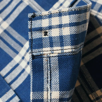 Lot 1237 1900’S INDIGO BLUE and WHITE CHECK WAIST OVERALL チェック