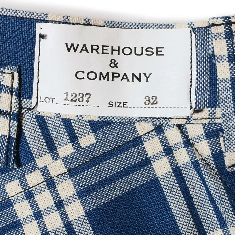 Lot 1237 1900’S INDIGO BLUE and WHITE CHECK WAIST OVERALL チェック