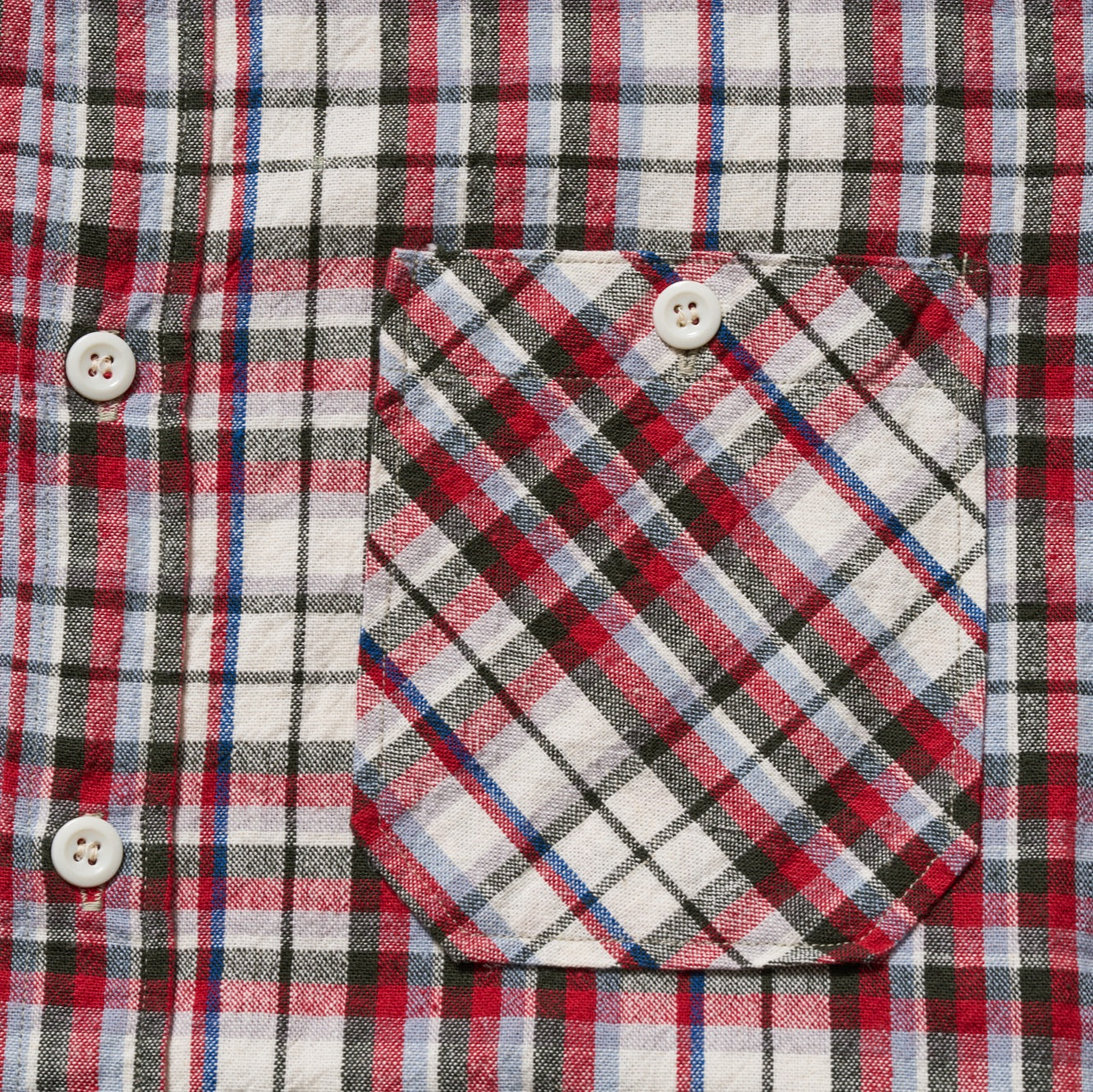 Lot 3056 SHORT  SLEEVE CHECK WORK SHIRTS  B柄