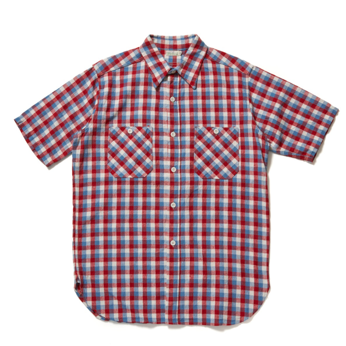 Lot 3056 SHORT  SLEEVE CHECK WORK SHIRTS  A柄　