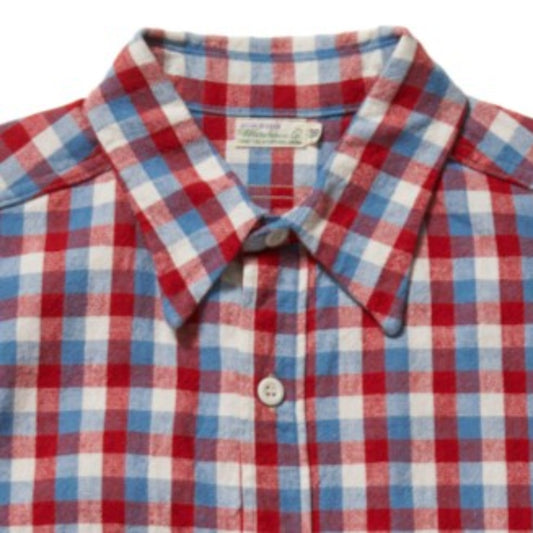 Lot 3056 SHORT  SLEEVE CHECK WORK SHIRTS  A柄　