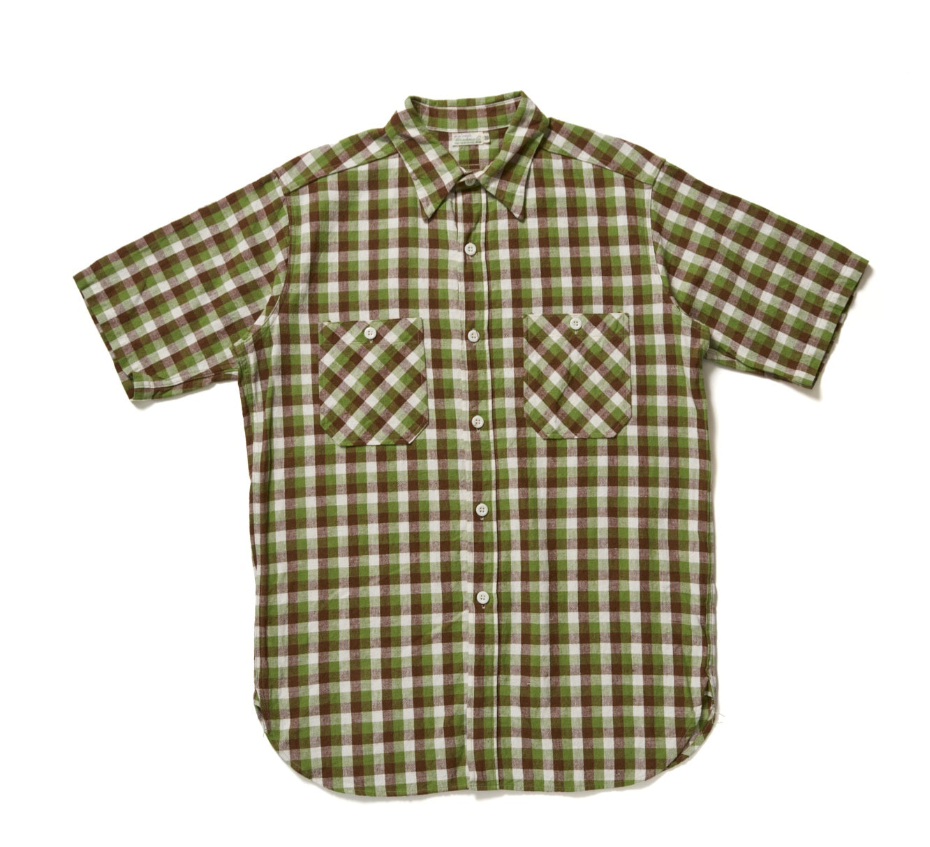 Lot 3056 SHORT  SLEEVE CHECK WORK SHIRTS  A柄　