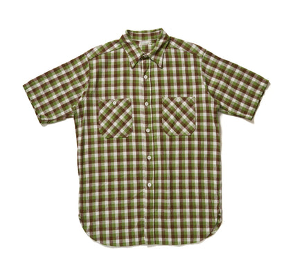 Lot 3056 SHORT  SLEEVE CHECK WORK SHIRTS  A柄　